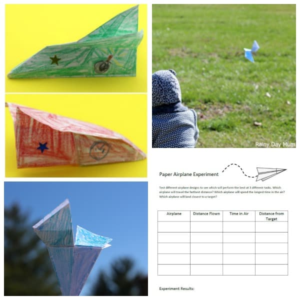 Designing a paper airplane experiment is a great STEAM activity for kids.