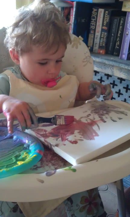 canvas painting with toddlers