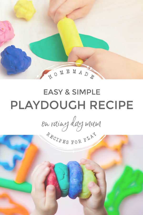 easy and simple no cook playdough recipe to make on rainy days