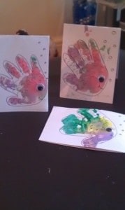 Rainbow fish handprint cards