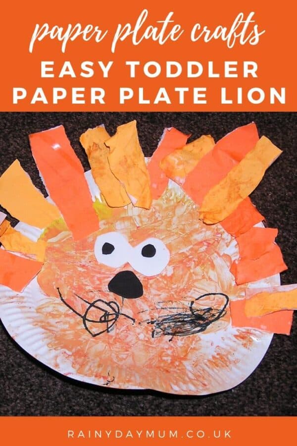 Paper plate craft for toddlers a lion's face