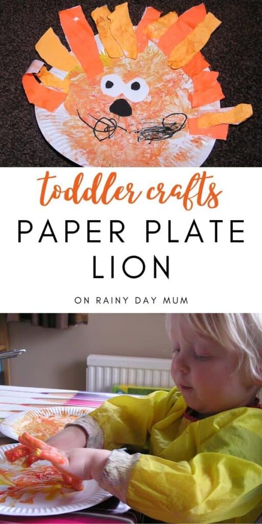 Toddler crafts - an easy painted paper plate lion