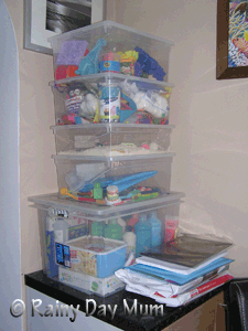 Craft supplies organised for easy use