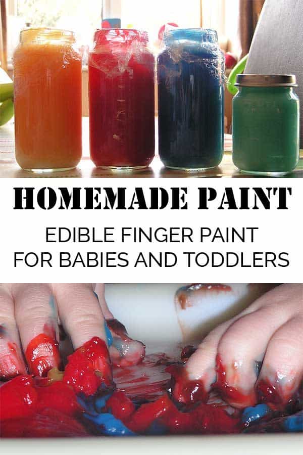 Simple Recipe for Taste Safe finger paints ideal for a sensory painting experience with babies and toddlers