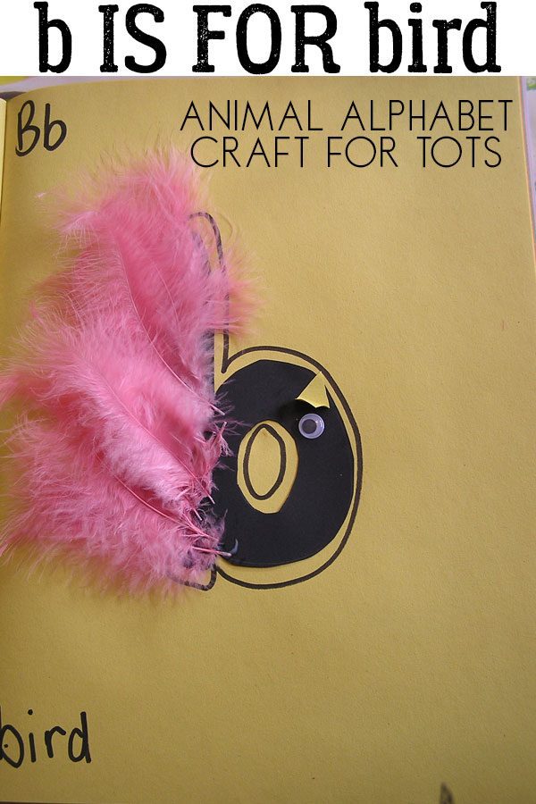 B is for bird simple animal letter craft for toddlers and preschoolers to make as they learn their alphabet letter sounds.