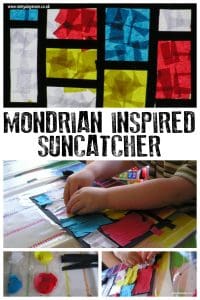 Mondrian Inspired Sun-Catcher – Exploring Famous Artists with Toddlers and Preschoolers