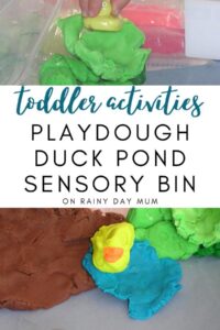 playdough duck pond sensory bin