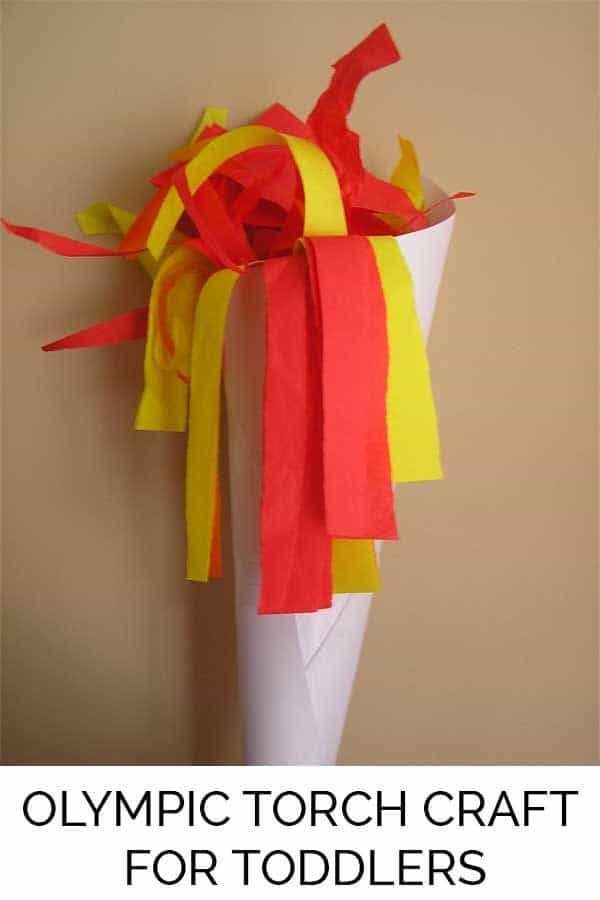 Olympic Torch Craft for Toddlers and older kids to make perfect to hold your own opening ceremony in a Toddler Olympics this year