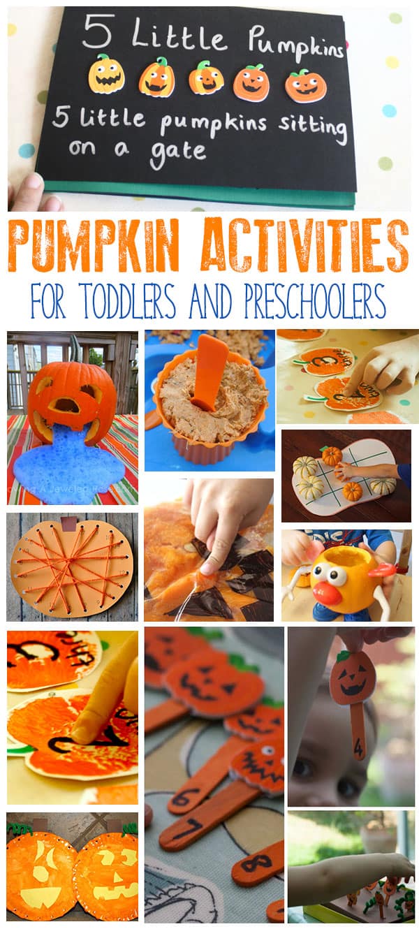Fun pumpkin activities for toddlers and preschoolers ideal for use in the home or setting that encourage learning and play.
