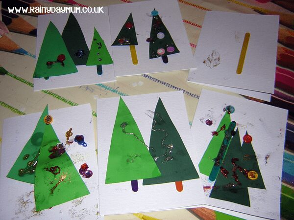 Toddler Christmas Craft to make some easy homemade Christmas cards