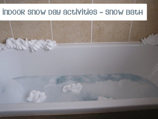 Indoor Snow Day Activities - Snow Bath