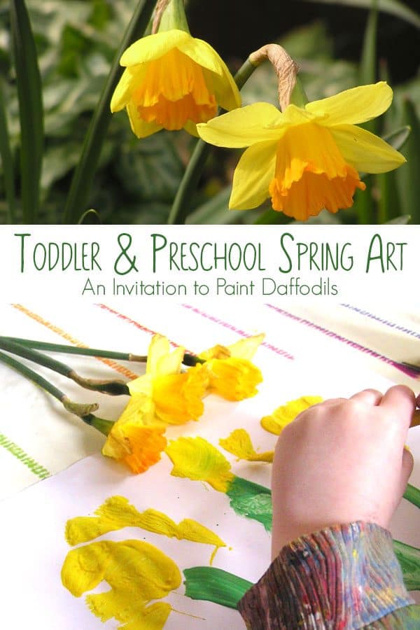 Spring Art Project for Toddlers and Preschoolers to paint Daffodils. Ideal as a St David's Day project for your tots.