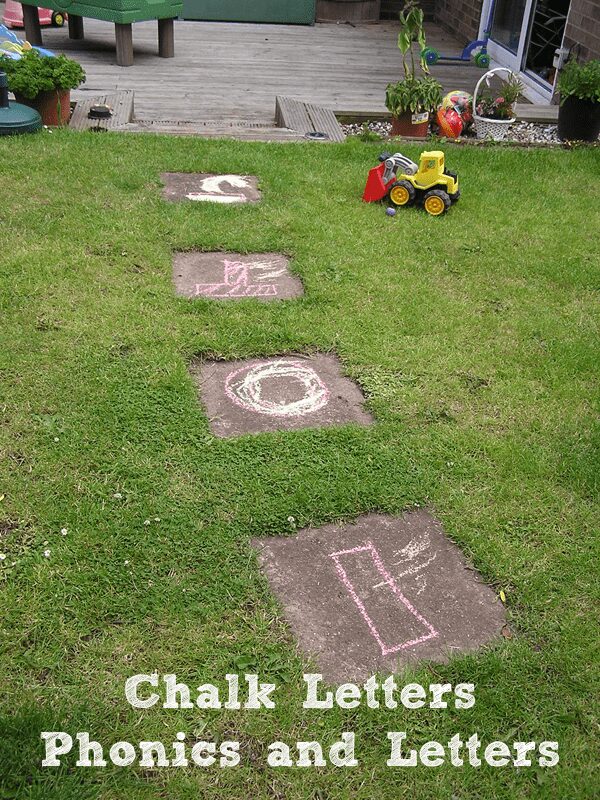 Chalk Letters having fun with letter names and phonics