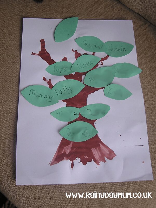preschool made family tree craft for kids