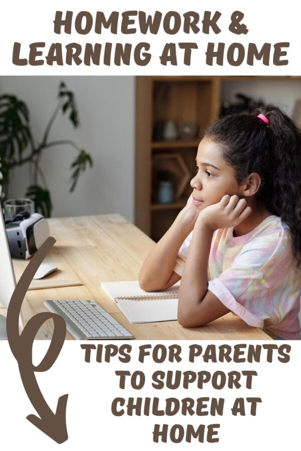 Pinterest Image for Homework and Leanring at Home Tips for Parents