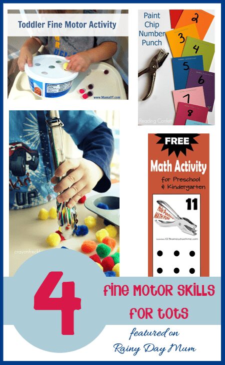 4 Fine motor activities for Tots - with Tuesday Tots Link up over 100 ideas linked up each week.