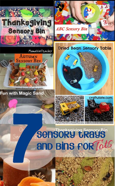 7 Ideas for Sensory Tray, tables and bins for tots to explore and investigate