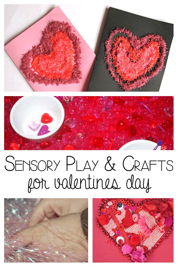 Simple ideas for sensory play and crafts for valentines day