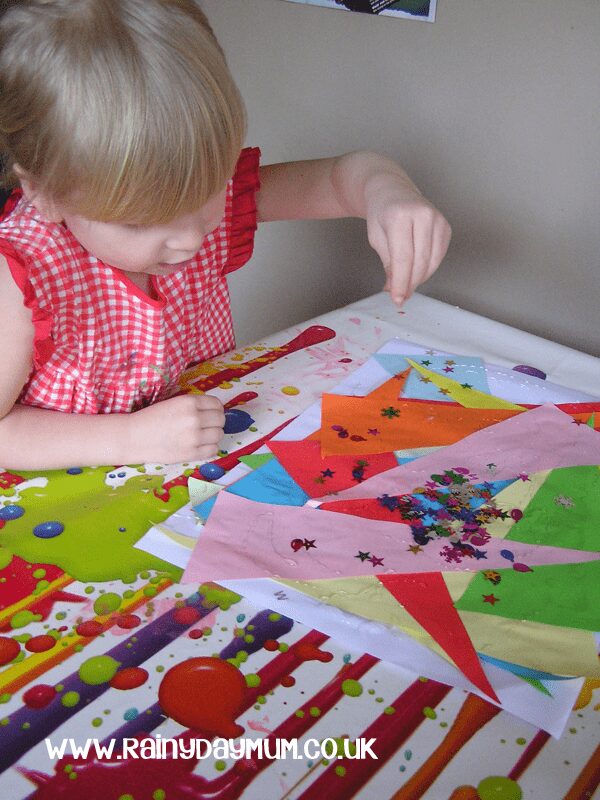 Making mixed media collages with preschoolers