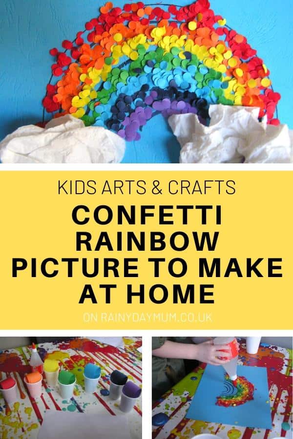 kids arts and crafts confetti rainbow picture to make at home