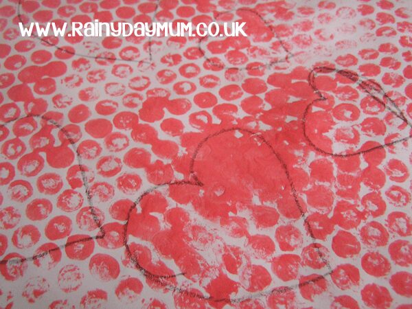 How to make a Bubble Wrap Printed Valentines Card with kids