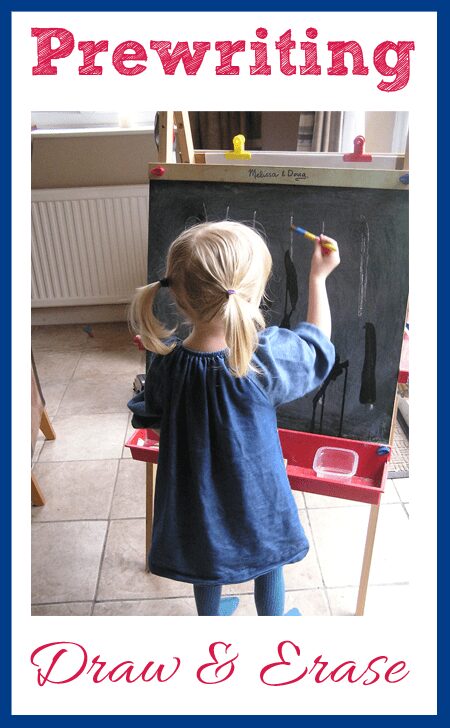 Pre-writing skill development - draw and erase on the chalk board