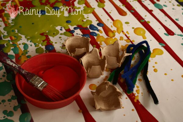 Egg Carton Ladybirds for preschoolers to make