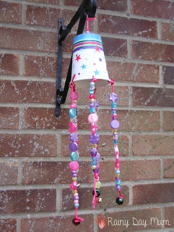 Simple Recycled Cup Wind Chime to Make with Kids