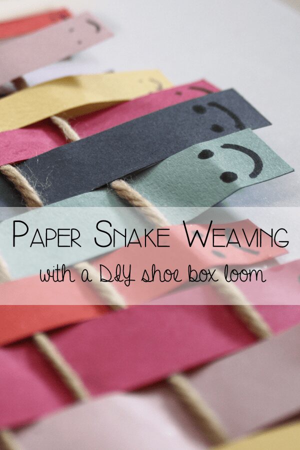 Paper Snake Weaving with DIY shoe box loom