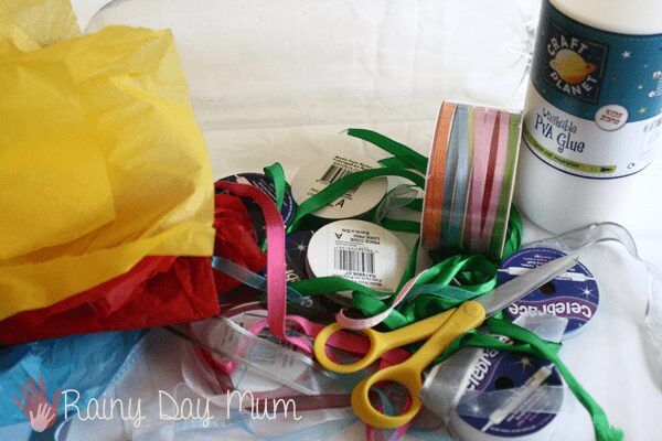 Windsock craft from plastic bottle