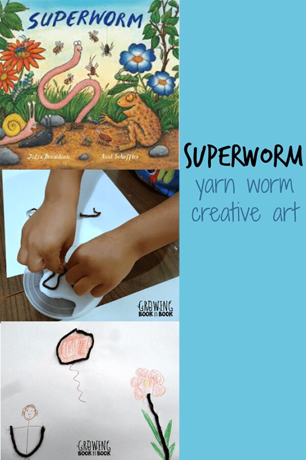 superworm pinterest image for a creative yarn art project from Rainy Day Mum
