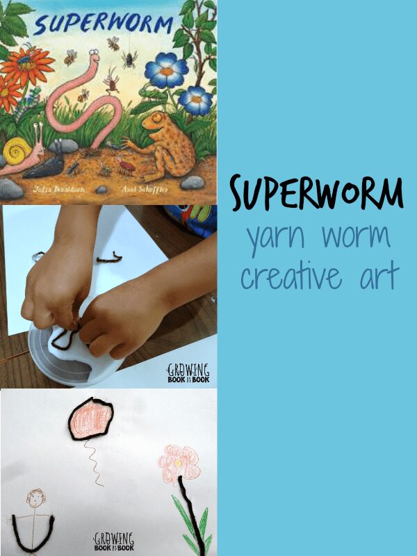 Superworm - creative art with yarn bring the book alive as part of Story Book Summer on Rainy Day Mum