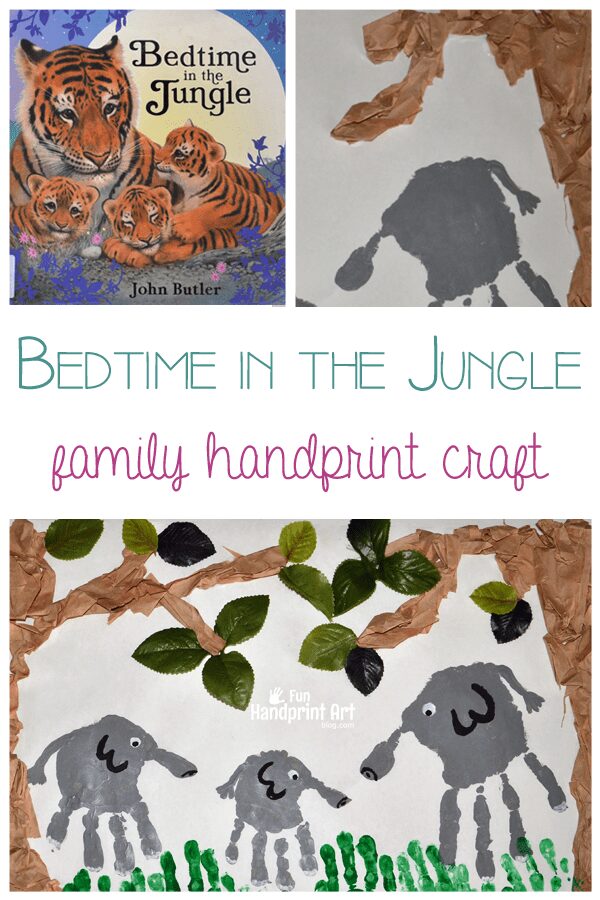 Bedtime in the Jungle - handprint collaborative craft for all the family as part of the Story Book Summer on Rainy Day Mum