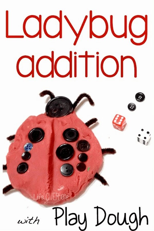 Bugs are insects - ladybug addition with play dough part of the Story Book Summer on Rainy Day Mum