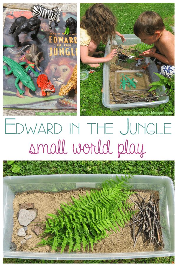 Edward in the Jungle - Small World Play bringing story books alive through play and craft with guest bloggers on Story Book Summer via Rainy Day Mum