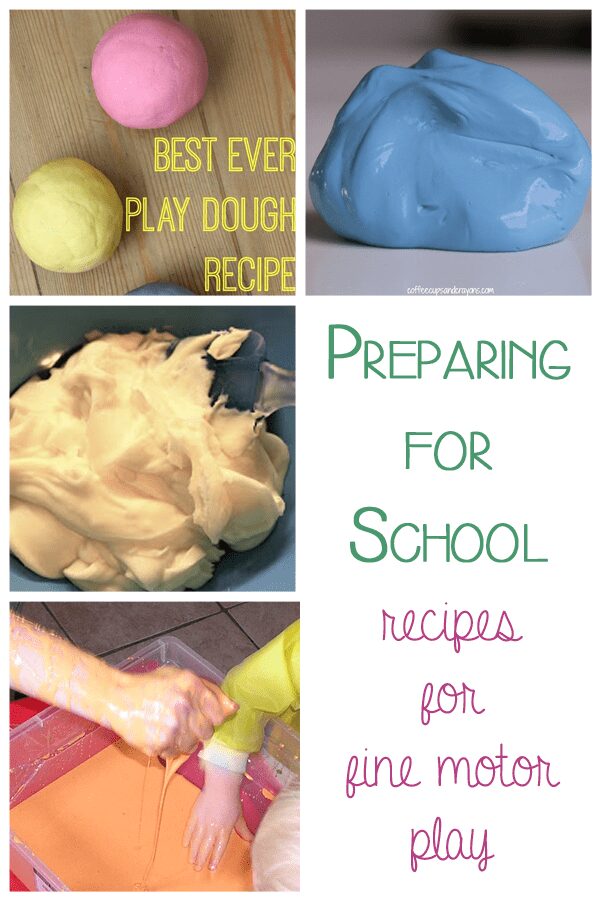 Getting ready for school through play - 4 simple recipes to make at home that will help your child develop fine motor skills essential for writing