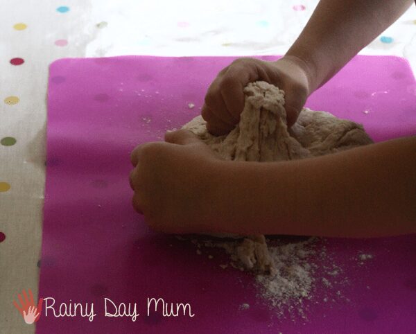 Making bread - learning about the process of harvesting wheat, milling and bread making as part of #playfulpreschool
