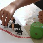 Farm themed math activity for preschooler - farmyard animal count and add