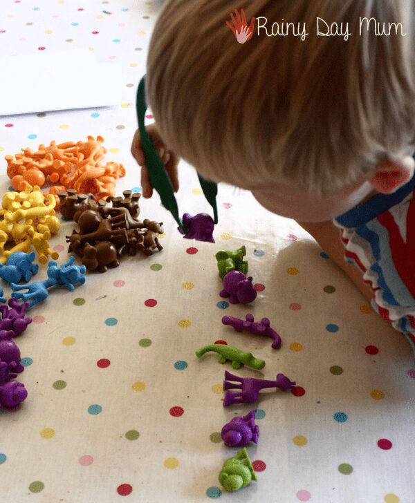 Sequencing with Jungle Counters and working on fine motor skills