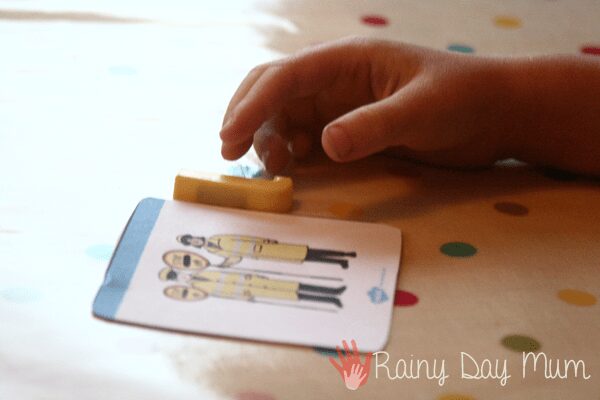 Match the community helper with the letter at the beginning of their name with this free printable activity for toddlers and preschoolers. Work on initial sound and letter recognition or use the community helper playing cards for a game of memory or snap!