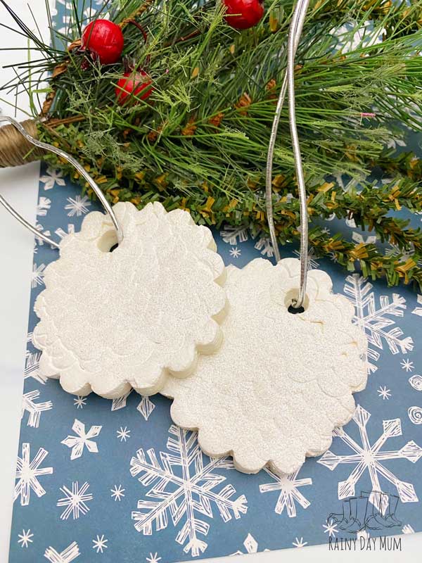alternative to salt dough homemade clay that can be oven dried to make christmas ornaments