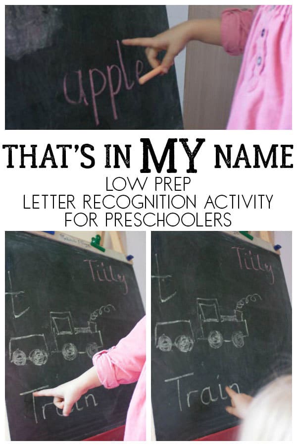That's in MY name, low prep letter recognition activity for preschoolers