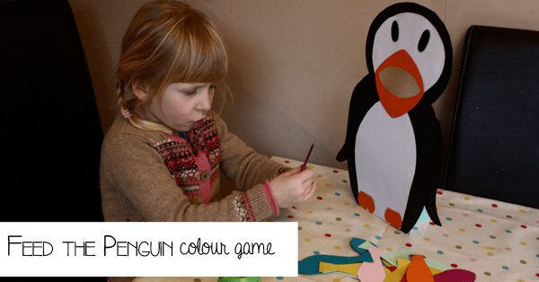 Feed the Penguin, a fun winter themed colour game for preschoolers