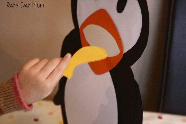 Feed the Penguin - preschool game for math and literacy
