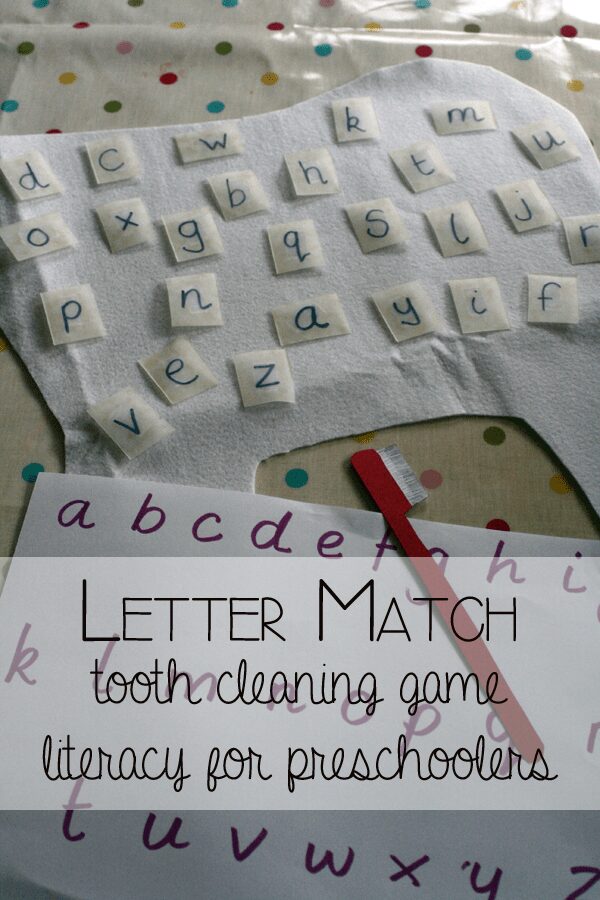 Letter Match Tooth Cleaning Game - Preschool Literacy