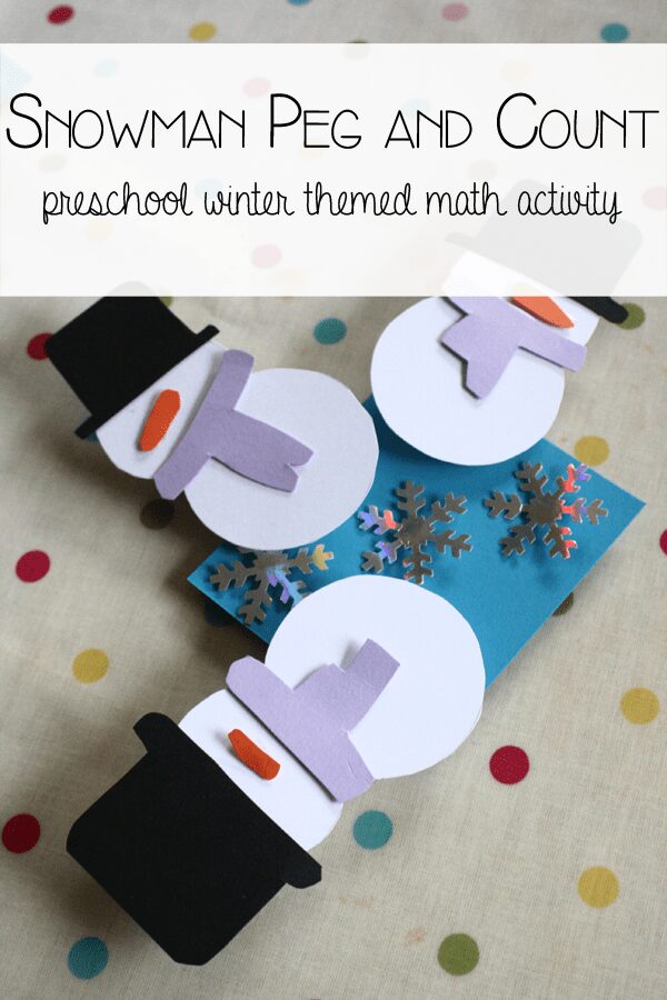 snowman and snowflake DIY Count and Clip Card Activity