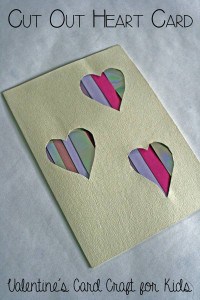 Cut Out Heart Card - quick and simple valentine's card craft for kids
