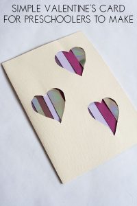 Simple Valentine's Card to make with kids ideal for a preschool craft idea