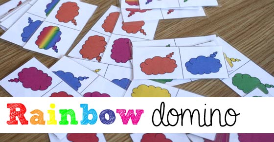 Rainbow Domino Game with Free Printable domino set