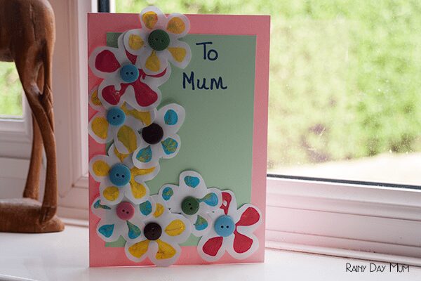 finished mothers day card created by a toddler
